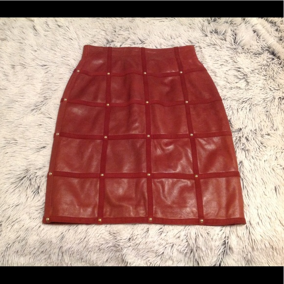 Escada Dresses & Skirts - 🎉HP🎉Escada vintage leather skirt🔥